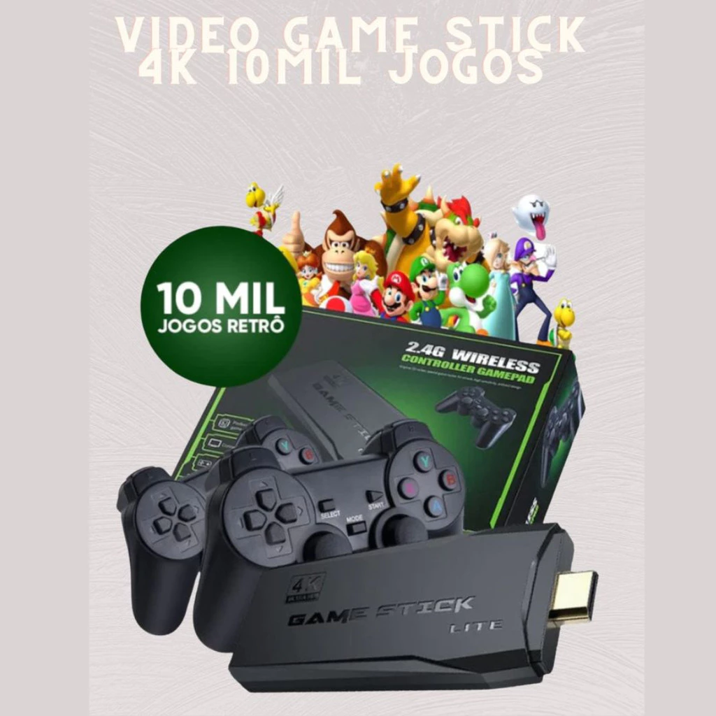 Game Stick 4K com 10 mil jogos retrô